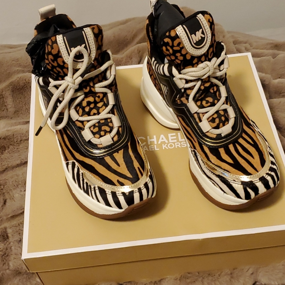 Michael Kors  Olympia Trainers Printed Hair Calf